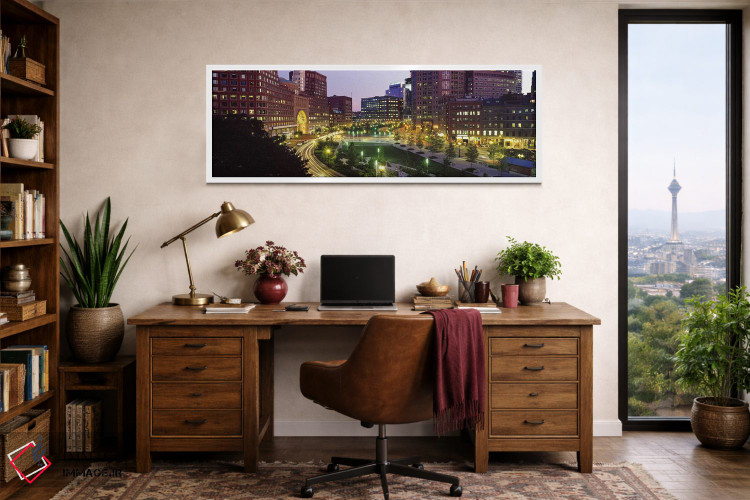 تابلو دکوراتیو Atlantic Avenue, Wharf District, Boston, Suffolk County… اثر پانورامیک ایمجز - D1W