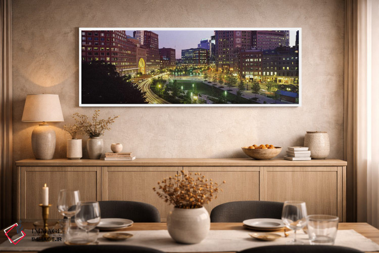 تابلو دکوراتیو Atlantic Avenue, Wharf District, Boston, Suffolk County… اثر پانورامیک ایمجز - D2W