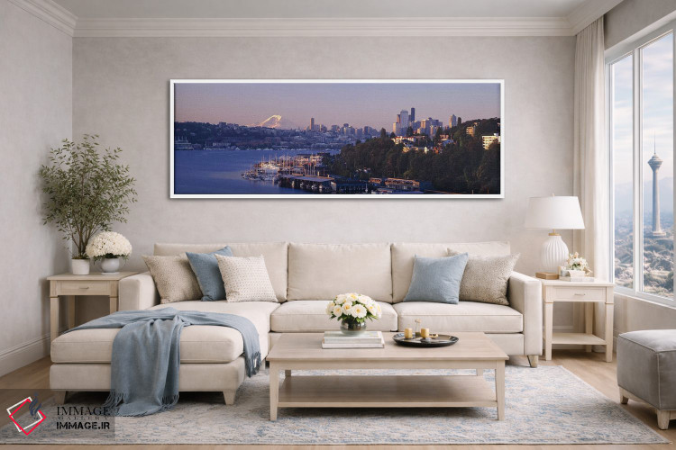 تابلو دکوراتیو Lake Union, Seattle, Washington State, USA,ساختمان ها د… اثر پانورامیک ایمجز - D4W