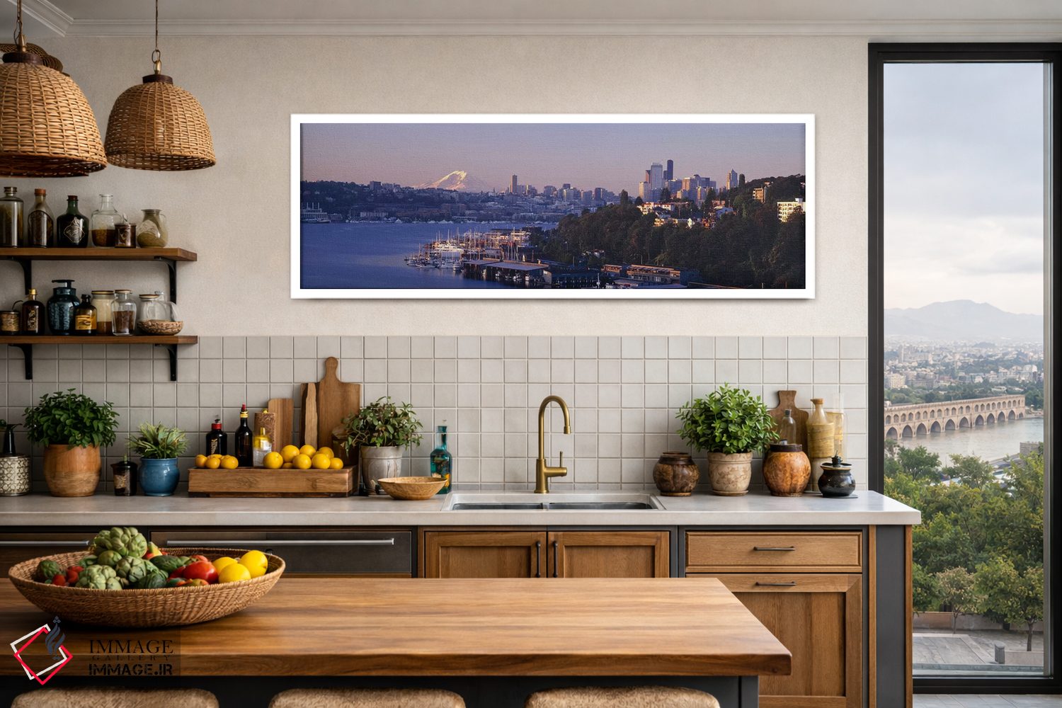 تابلو دکوراتیو Lake Union, Seattle, Washington State, USA,ساختمان ها د… اثر پانورامیک ایمجز - D3W
