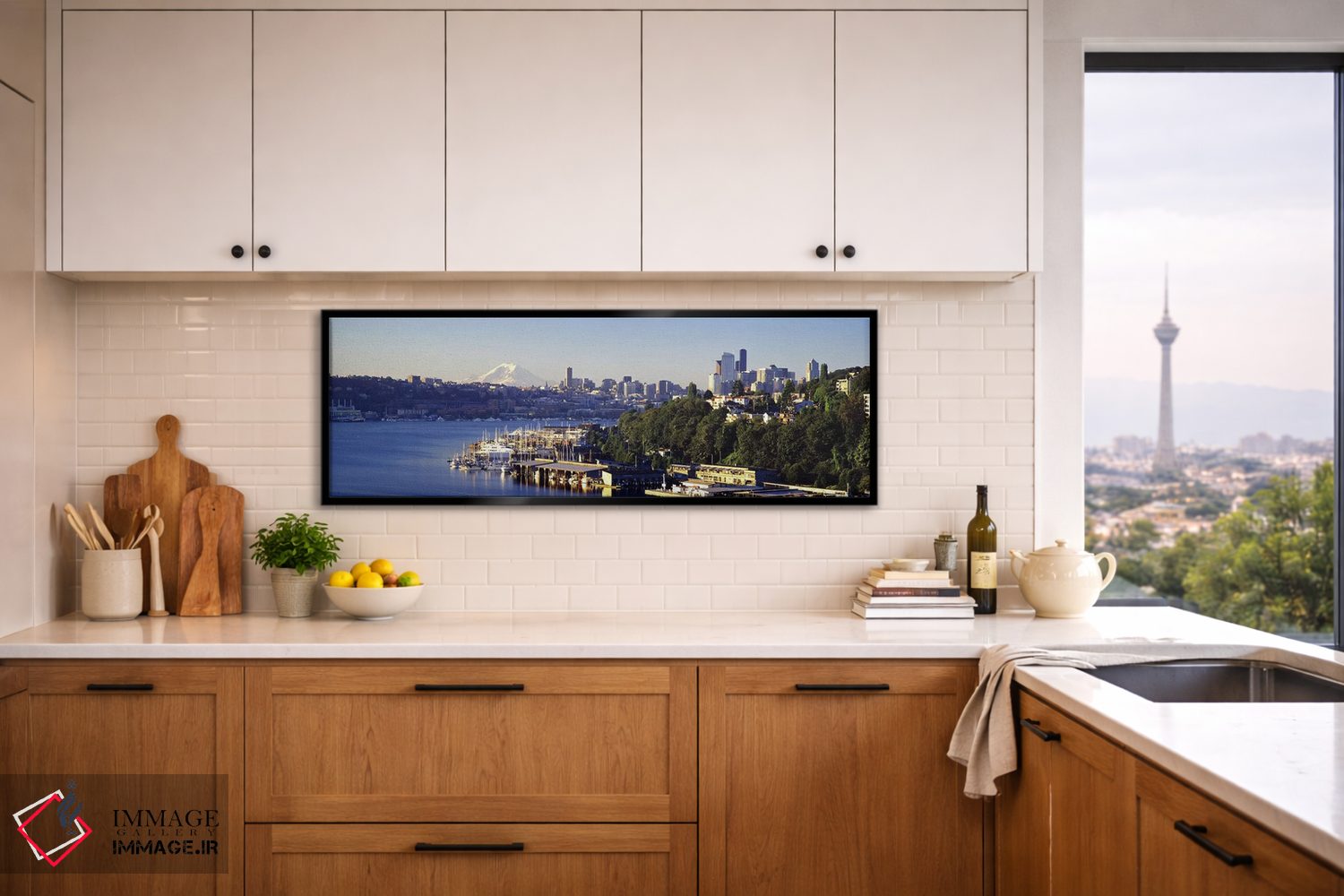 تابلو دکوراتیو Lake Union, Seattle, Washington State, USA 2010,ساختمان… اثر پانورامیک ایمجز - D5B