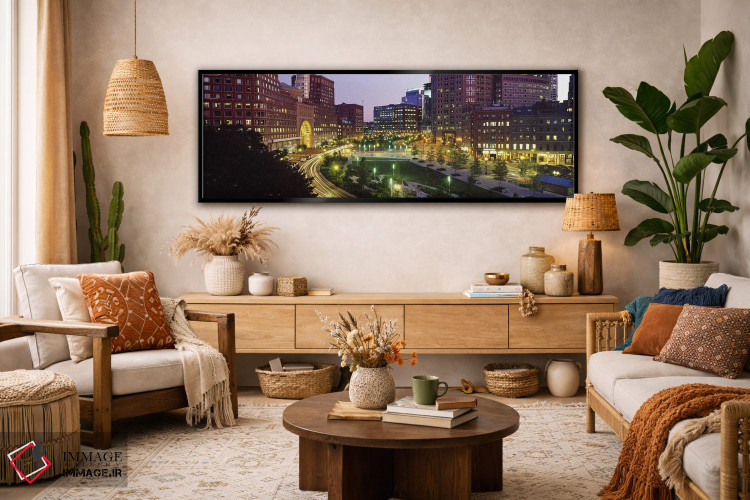 تابلو دکوراتیو Atlantic Avenue, Wharf District, Boston, Suffolk County… اثر پانورامیک ایمجز - D4B