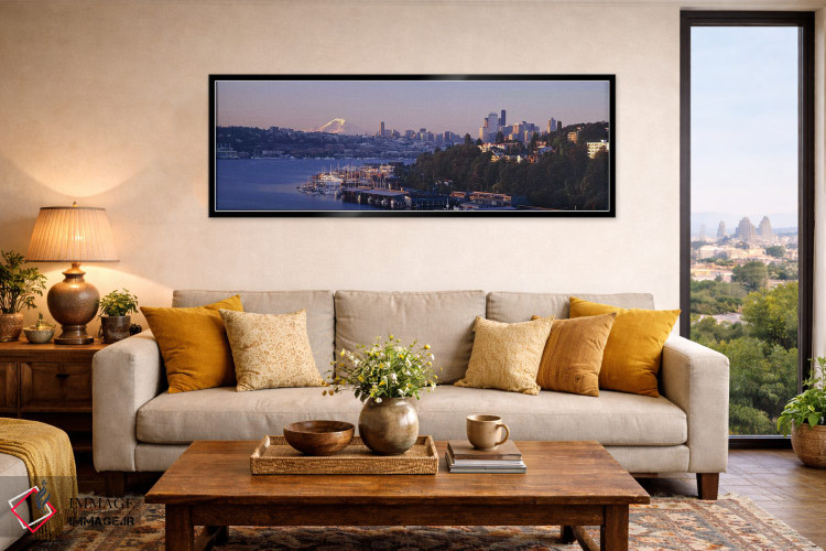 تابلو دکوراتیو Lake Union, Seattle, Washington State, USA,ساختمان ها د… اثر پانورامیک ایمجز - D6B