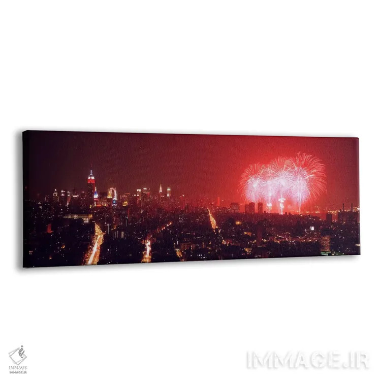 تابلو دکوراتیو New York City, New York State, USA,آتش بازی در شب بر فر… اثر پانورامیک ایمجز - نمای پرسپکتیو محصول