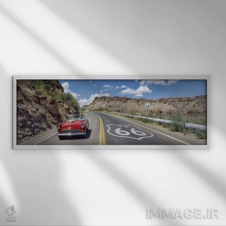 تابلو دکوراتیو آمریکای قدیمی اثر پانورامیک ایمجز - نمای قابدار سفید