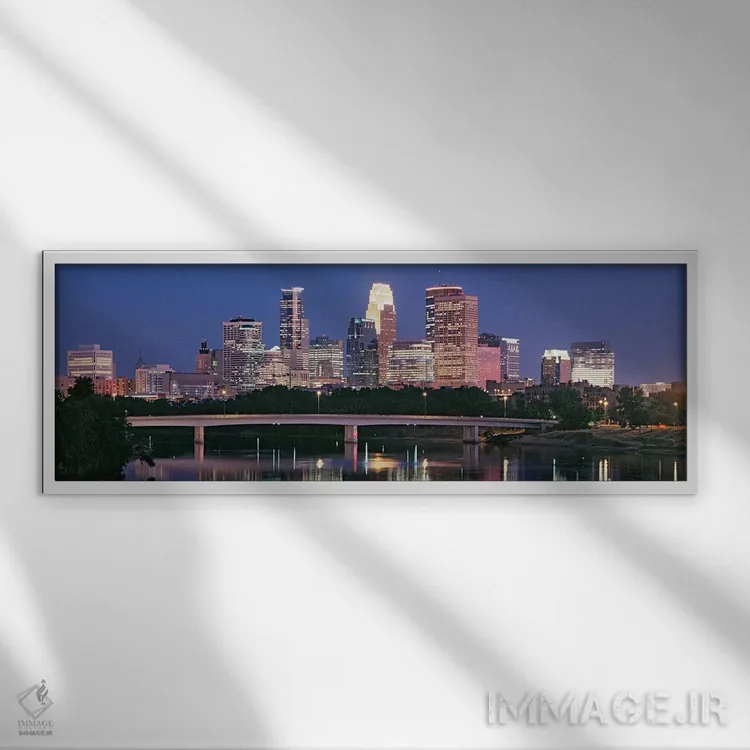 تابلو دکوراتیو Minneapolis, Mississippi River, Hennepin County, Minnes… اثر پانورامیک ایمجز - نمای قابدار سفید