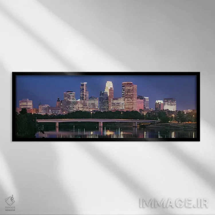 تابلو دکوراتیو Minneapolis, Mississippi River, Hennepin County, Minnes… اثر پانورامیک ایمجز - نمای قابدار مشکی