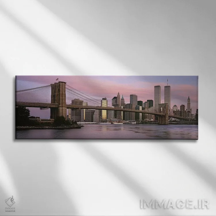 تابلو دکوراتیو Brooklyn Bridge, Manhattan, New York City, New York Sta… اثر پانورامیک ایمجز - نمای روبهرو روی دیوار