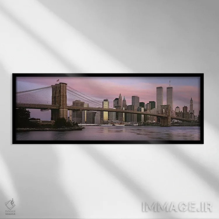 تابلو دکوراتیو Brooklyn Bridge, Manhattan, New York City, New York Sta… اثر پانورامیک ایمجز - نمای قابدار مشکی