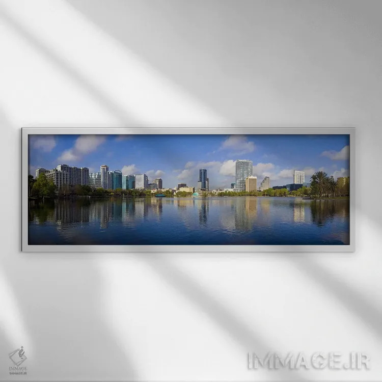 تابلو دکوراتیو Lake Eola, Orlando, Orange County, Florida, USA 2010,ان… اثر پانورامیک ایمجز - نمای قابدار سفید