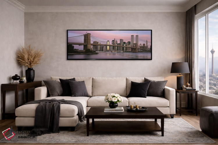 تابلو دکوراتیو Brooklyn Bridge, Manhattan, New York City, New York Sta… اثر پانورامیک ایمجز - D4B