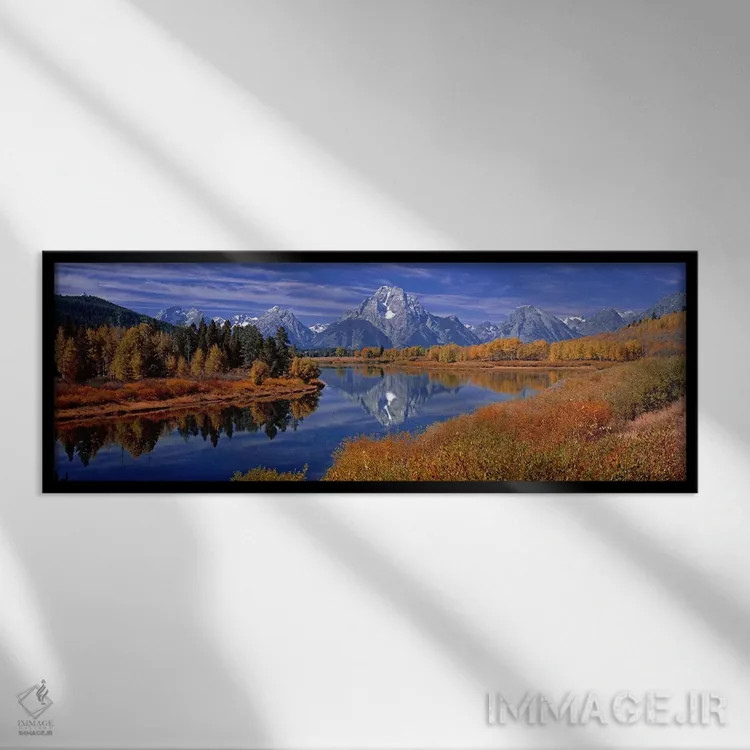 تابلو دکوراتیو Oxbow Bend Of Snake River, Grand Teton National Park, W… اثر پانورامیک ایمجز - نمای قابدار مشکی