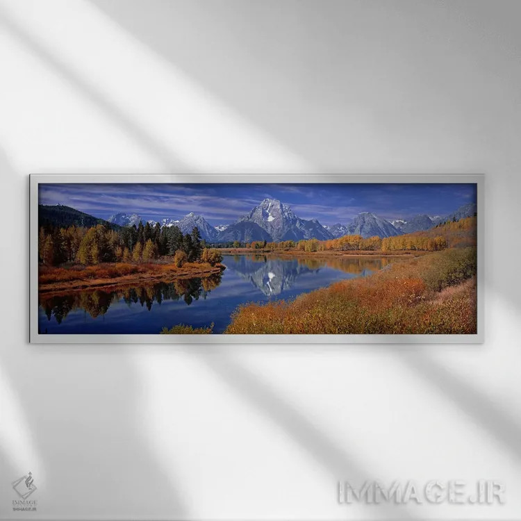 تابلو دکوراتیو Oxbow Bend Of Snake River, Grand Teton National Park, W… اثر پانورامیک ایمجز - نمای قابدار سفید