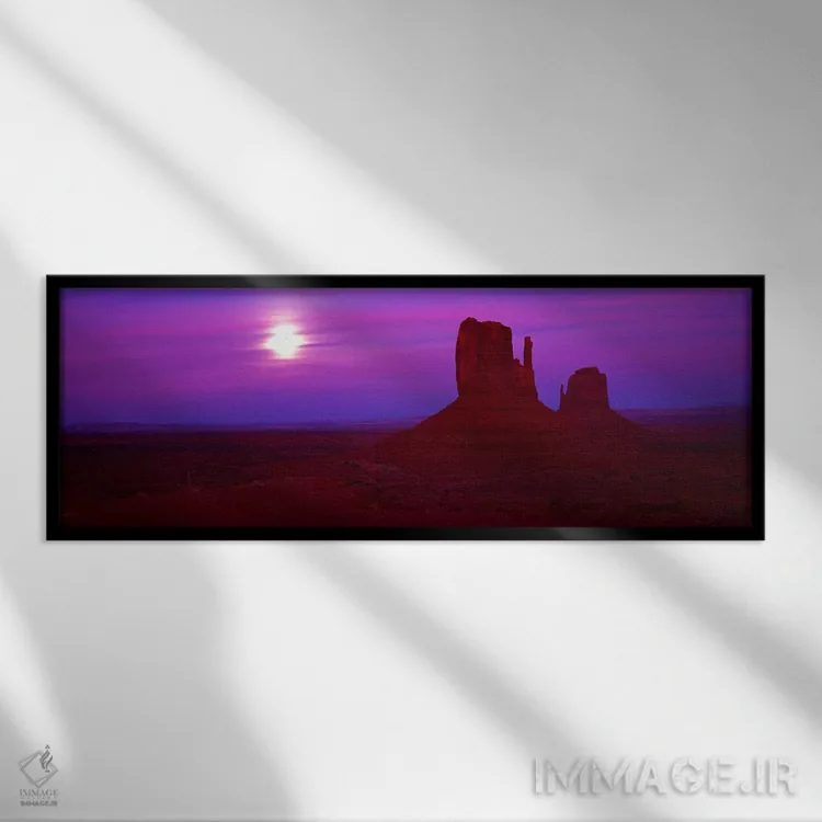 تابلو دکوراتیو Monument Valley, Utah, USA,تپه های میتن شرقی و غربی هنگ… اثر پانورامیک ایمجز - نمای قابدار مشکی