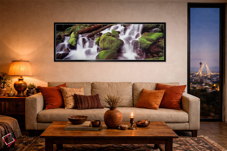 تابلو دکوراتیو Washington State, USA,آبشار پلکانی در جنگل بارانی، پارک… اثر پانورامیک ایمجز - D5B