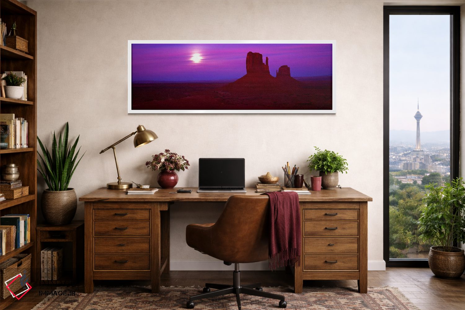 تابلو دکوراتیو Monument Valley, Utah, USA,تپه های میتن شرقی و غربی هنگ… اثر پانورامیک ایمجز - D1W