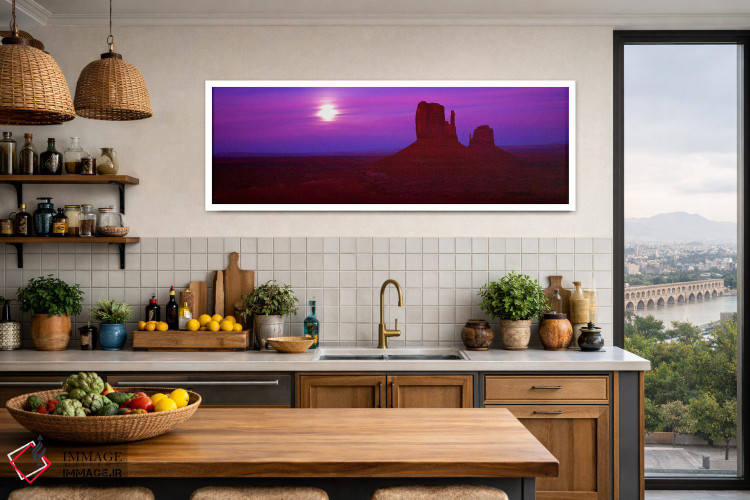 تابلو دکوراتیو Monument Valley, Utah, USA,تپه های میتن شرقی و غربی هنگ… اثر پانورامیک ایمجز - D3W