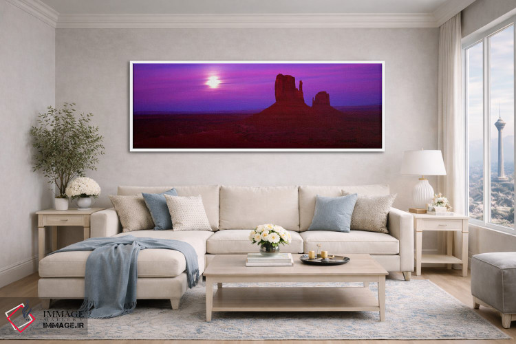 تابلو دکوراتیو Monument Valley, Utah, USA,تپه های میتن شرقی و غربی هنگ… اثر پانورامیک ایمجز - D4W