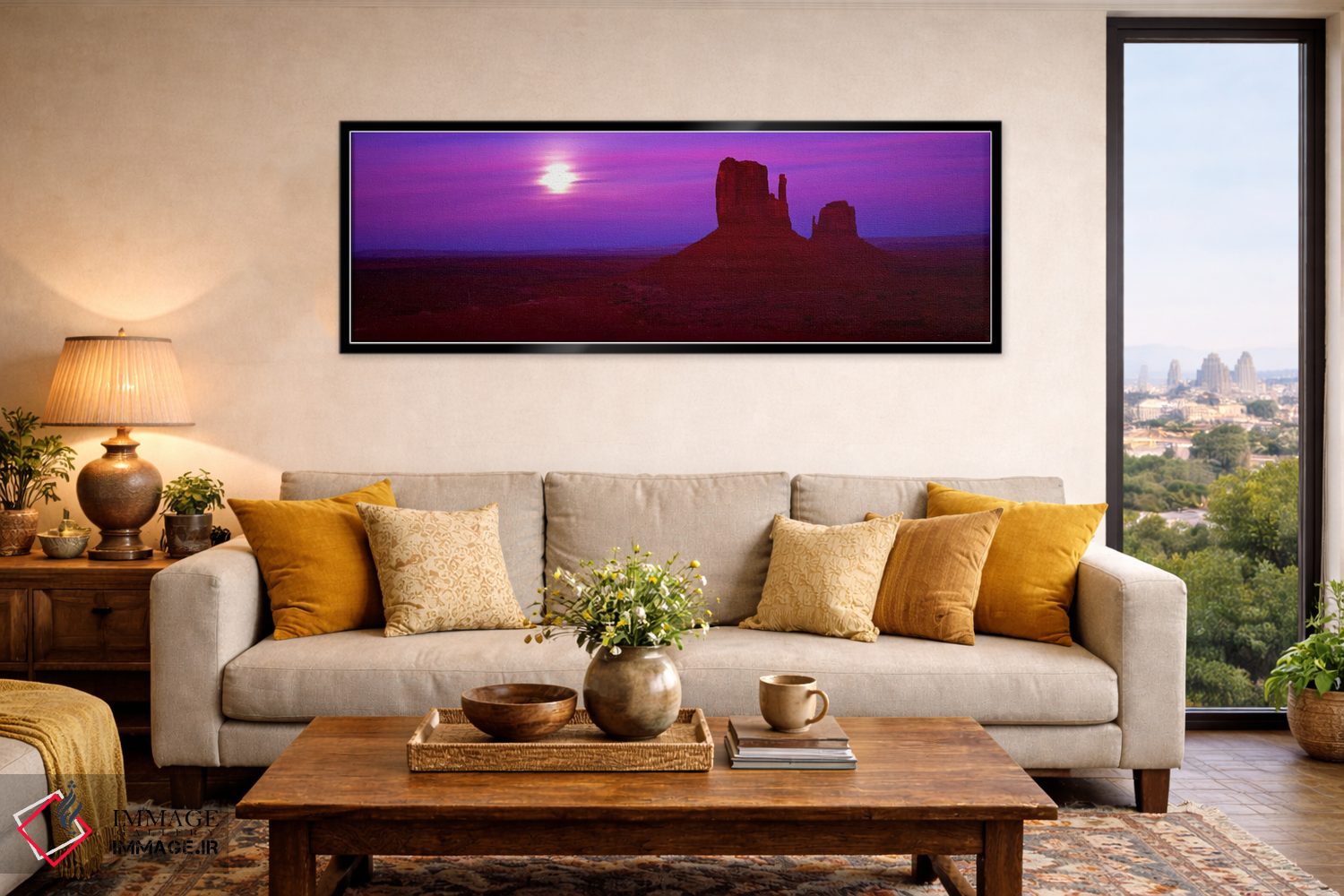 تابلو دکوراتیو Monument Valley, Utah, USA,تپه های میتن شرقی و غربی هنگ… اثر پانورامیک ایمجز - D6B