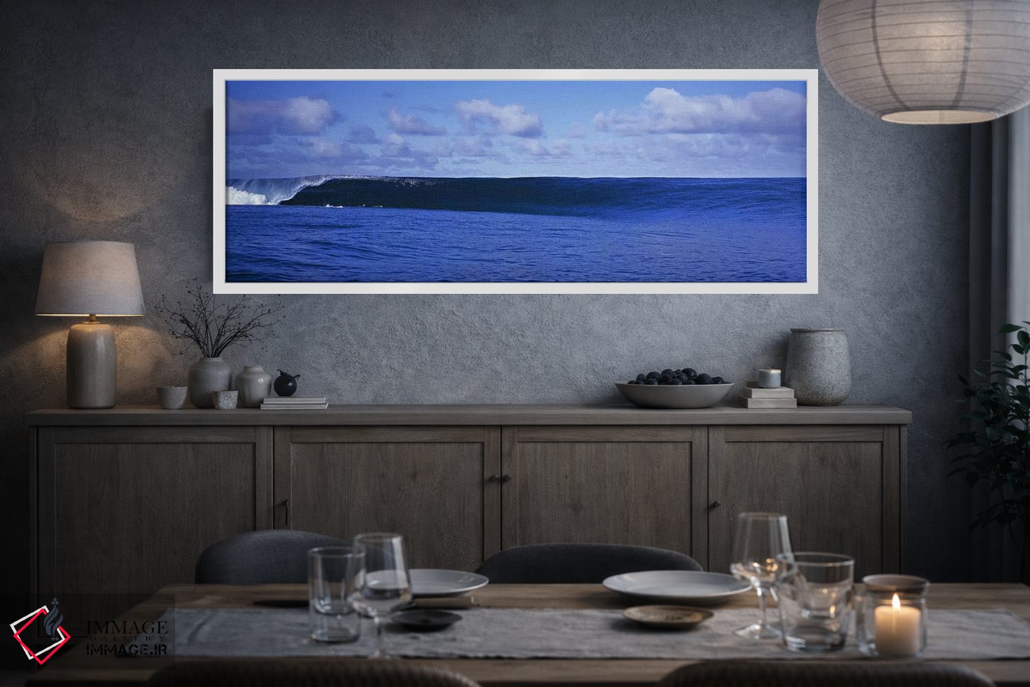 تابلو دکوراتیو پاشش موج ها در دریا اثر پانورامیک ایمجز - D3W