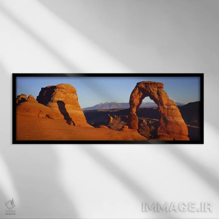 تابلو دکوراتیو Arches National Park, Utah, USA,طاق طبیعی در بیابان اثر پانورامیک ایمجز - نمای قابدار مشکی