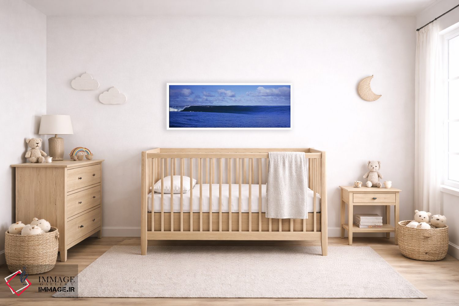 تابلو دکوراتیو پاشش موج ها در دریا اثر پانورامیک ایمجز - D6W