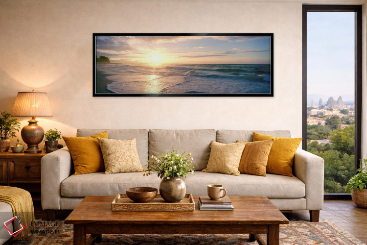 تابلو دکوراتیو غروب آفتاب بر فراز دریا اثر پانورامیک ایمجز - D6B