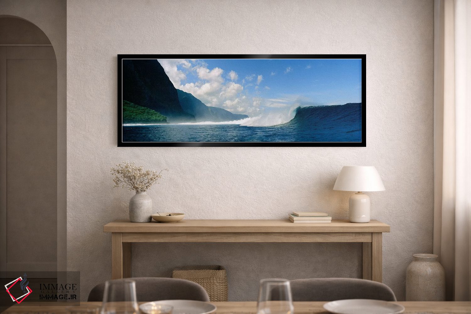 تابلو دکوراتیو موج ها در دریا اثر پانورامیک ایمجز - D1B