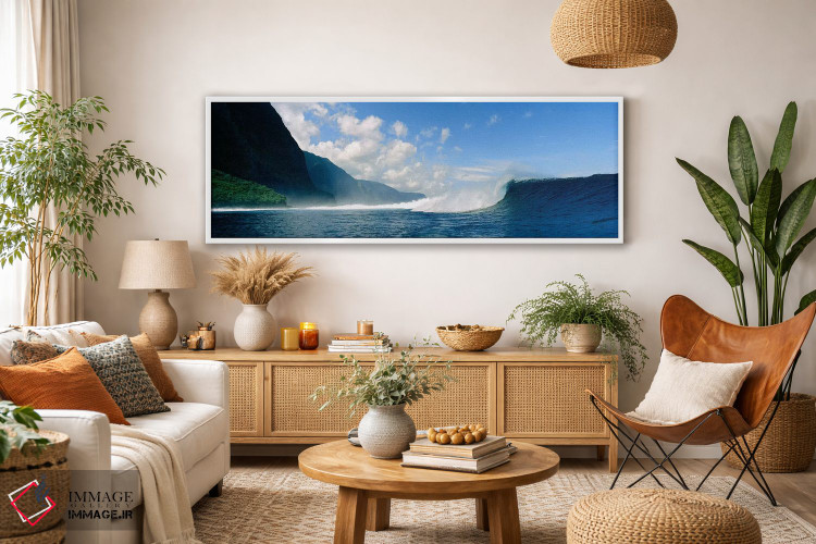 تابلو دکوراتیو موج ها در دریا اثر پانورامیک ایمجز - D3W