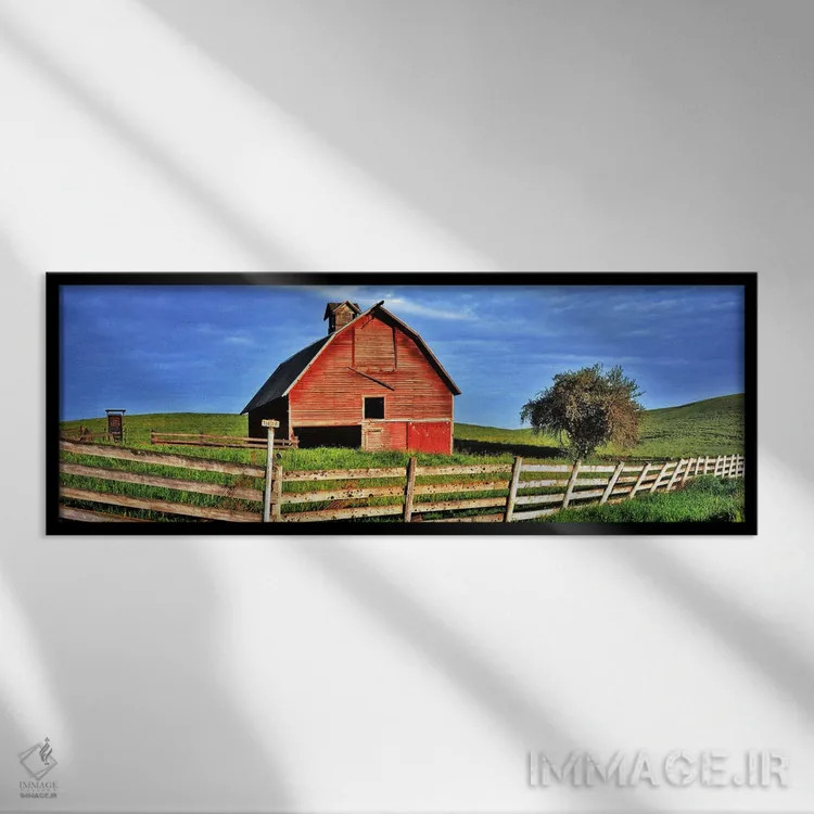 تابلو دکوراتیو Palouse, Whitman County, Washington State, USA,انبار قد… اثر پانورامیک ایمجز - نمای قابدار مشکی