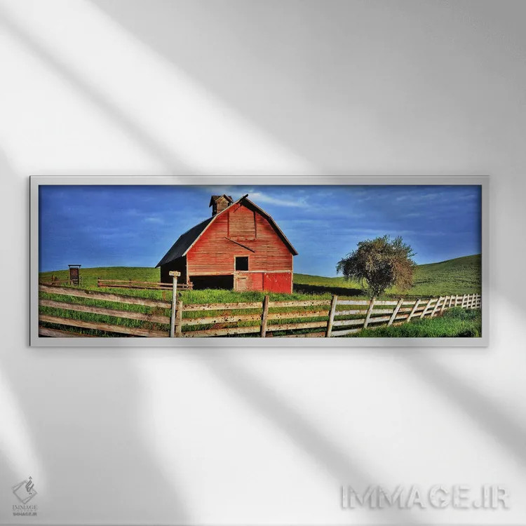 تابلو دکوراتیو Palouse, Whitman County, Washington State, USA,انبار قد… اثر پانورامیک ایمجز - نمای قابدار سفید