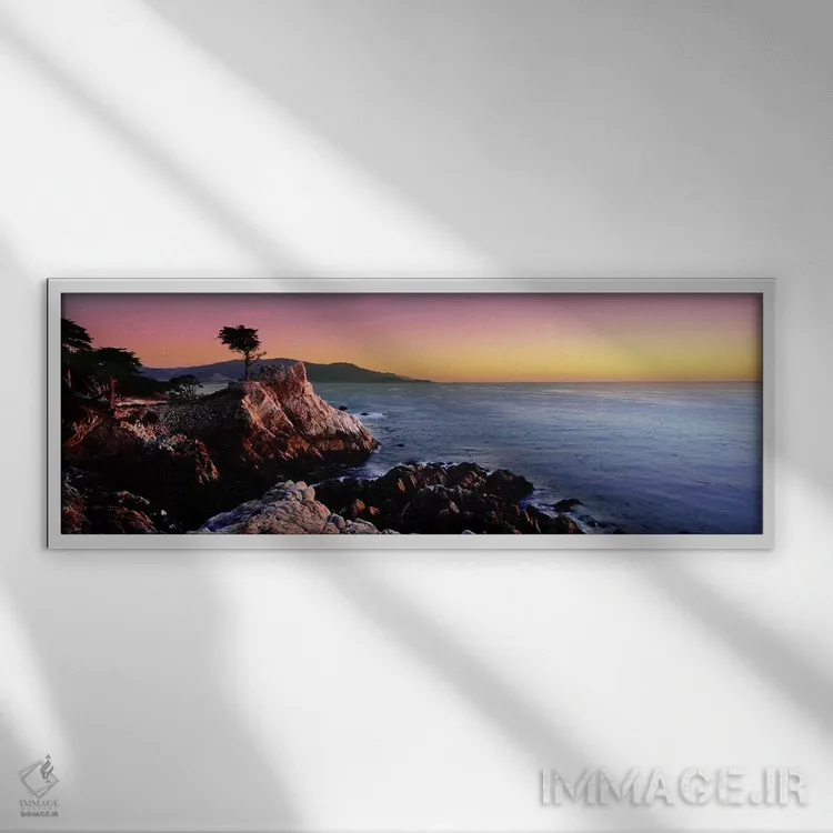 تابلو دکوراتیو 17-Mile Drive, Monterey County, California, USA,سیلوئت… اثر پانورامیک ایمجز - نمای قابدار سفید