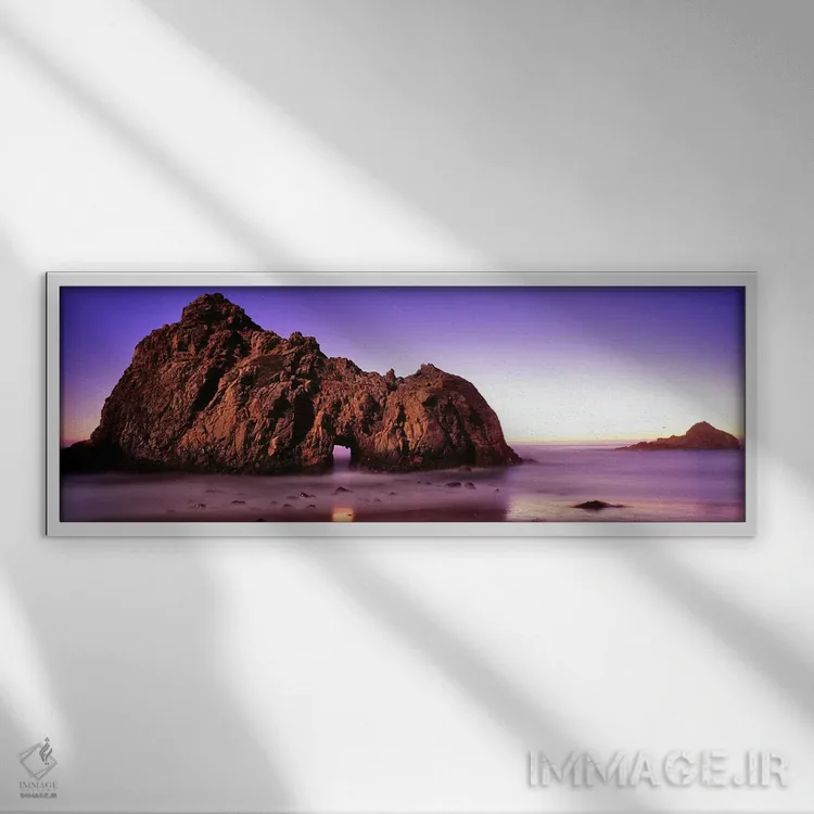 تابلو دکوراتیو Pfeiffer Beach, Big Sur, California, USA,تشکیل های سنگی… اثر پانورامیک ایمجز - نمای قابدار سفید