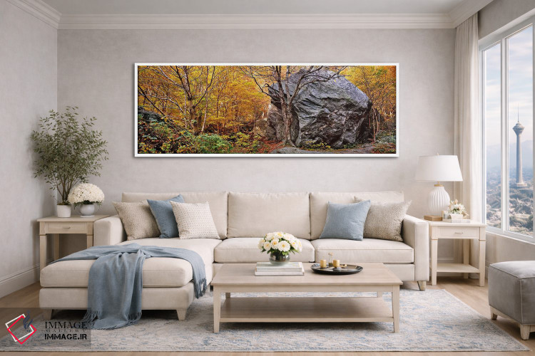 تابلو دکوراتیو Stowe, Lamoille County, Vermont, USA,تخته سنگ بزرگ در ج… اثر پانورامیک ایمجز - D5W