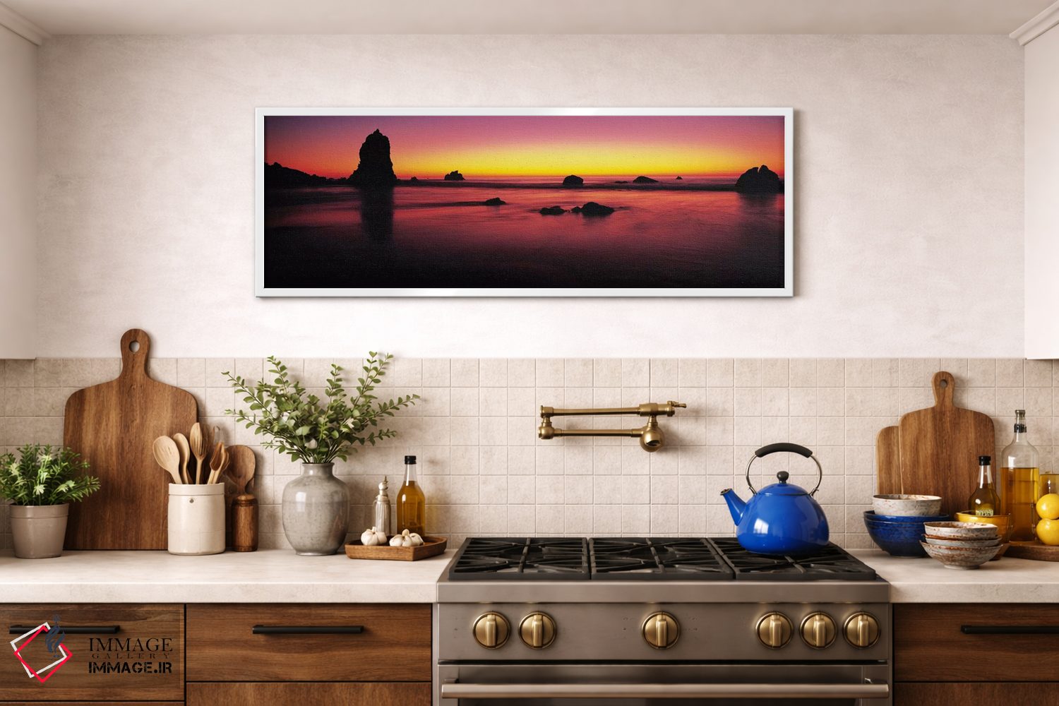 تابلو دکوراتیو Big Sur, California, USA,غروب آفتاب بر فراز صخره ها در… اثر پانورامیک ایمجز - D1W