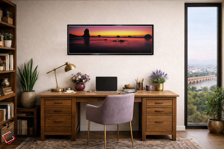 تابلو دکوراتیو Big Sur, California, USA,غروب آفتاب بر فراز صخره ها در… اثر پانورامیک ایمجز - D2B