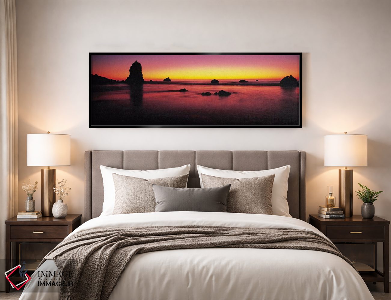 تابلو دکوراتیو Big Sur, California, USA,غروب آفتاب بر فراز صخره ها در… اثر پانورامیک ایمجز - D4B