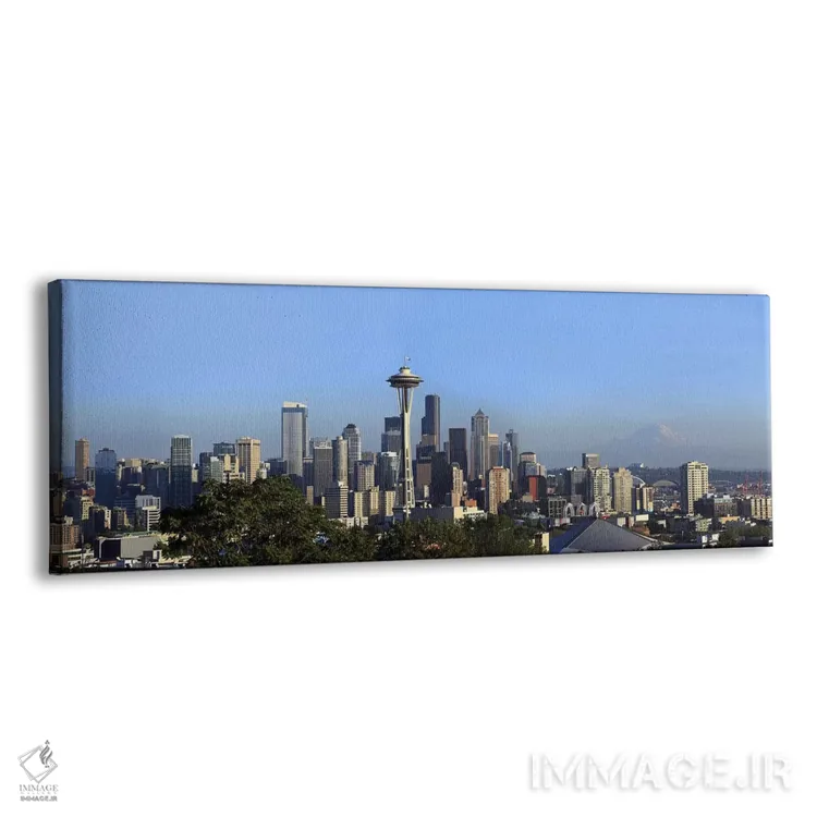 تابلو دکوراتیو Space Needle, Mt Rainier, Seattle, King County, Washing… اثر پانورامیک ایمجز - نمای پرسپکتیو محصول