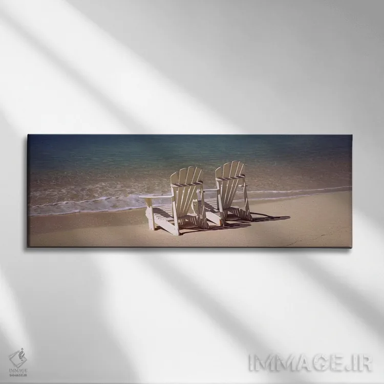 تابلو دکوراتیو Bahamas,صندلی آدیرونداک در ساحل، باهاما اثر پانورامیک ایمجز - نمای روبهرو روی دیوار