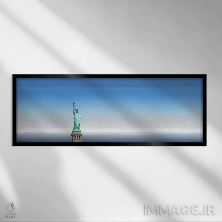 تابلو دکوراتیو Statue Of Liberty, Manhattan, New York City, New York S… اثر پانورامیک ایمجز - نمای قابدار مشکی
