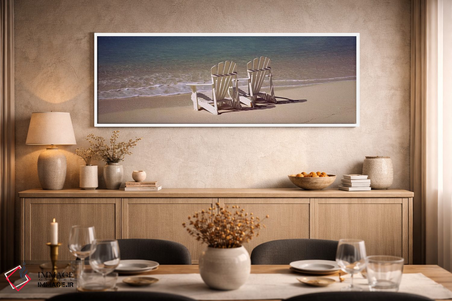 تابلو دکوراتیو Bahamas,صندلی آدیرونداک در ساحل، باهاما اثر پانورامیک ایمجز - D2W