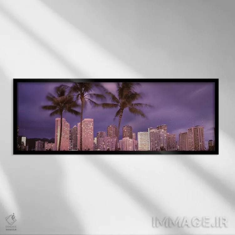 تابلو دکوراتیو Honolulu, Oahu, Honolulu County, Hawaii, USA 2010,ساختم… اثر پانورامیک ایمجز - نمای قابدار مشکی