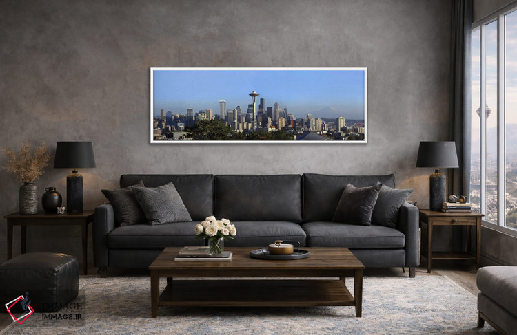 تابلو دکوراتیو Space Needle, Mt Rainier, Seattle, King County, Washing… اثر پانورامیک ایمجز - D3W