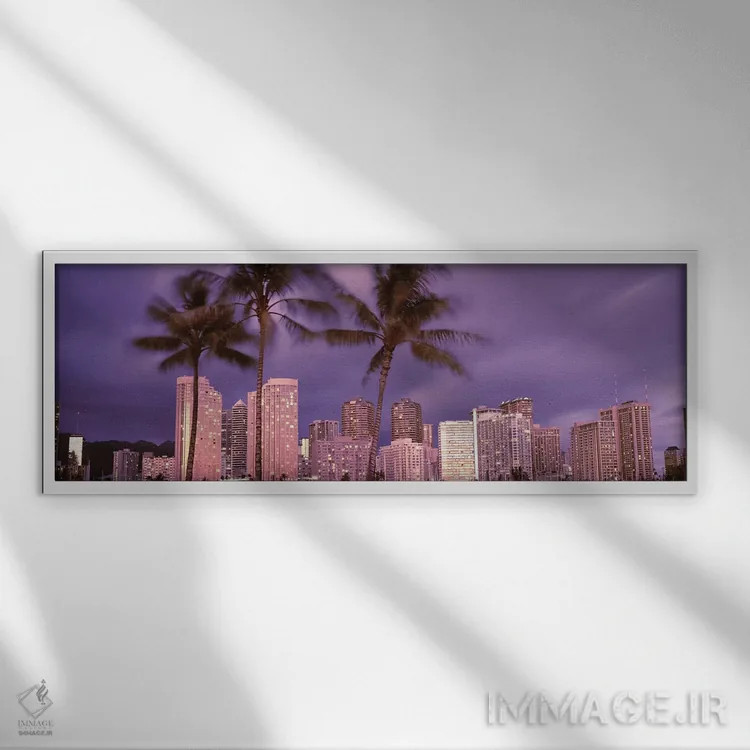 تابلو دکوراتیو Honolulu, Oahu, Honolulu County, Hawaii, USA 2010,ساختم… اثر پانورامیک ایمجز - نمای قابدار سفید