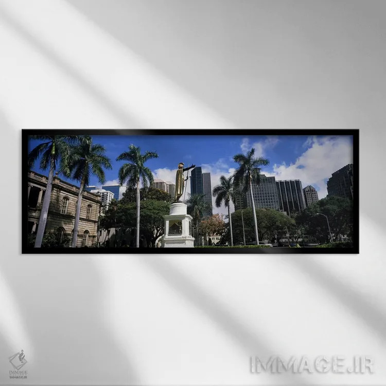 تابلو دکوراتیو Aliiolani Hale, Honolulu, Oahu, Honolulu County, Hawaii… اثر پانورامیک ایمجز - نمای قابدار مشکی