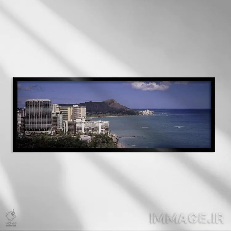 تابلو دکوراتیو Honolulu, Oahu, Honolulu County, Hawaii, USA 2010,ساختم… اثر پانورامیک ایمجز - نمای قابدار مشکی