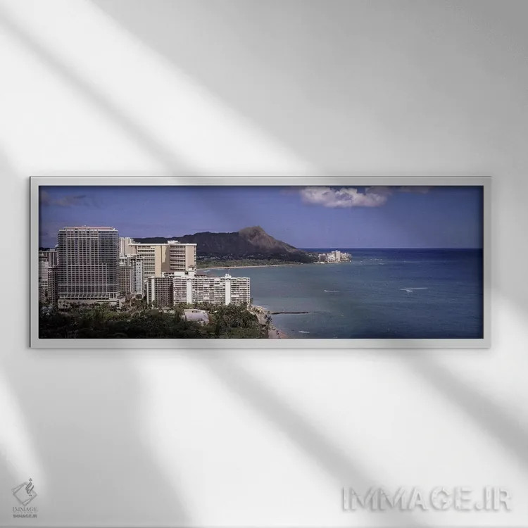 تابلو دکوراتیو Honolulu, Oahu, Honolulu County, Hawaii, USA 2010,ساختم… اثر پانورامیک ایمجز - نمای قابدار سفید