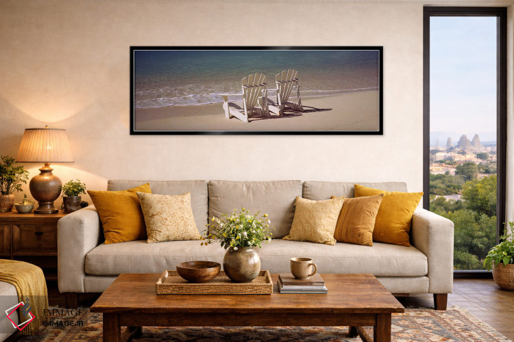 تابلو دکوراتیو Bahamas,صندلی آدیرونداک در ساحل، باهاما اثر پانورامیک ایمجز - D6B