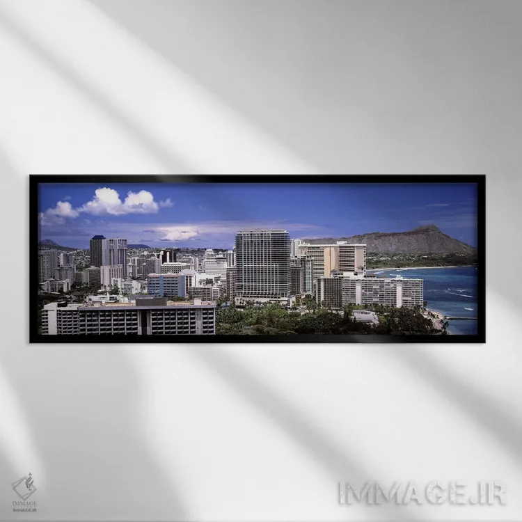 تابلو دکوراتیو Honolulu, Oahu, Honolulu County, Hawaii, USA 2010 #2,سا… اثر پانورامیک ایمجز - نمای قابدار مشکی