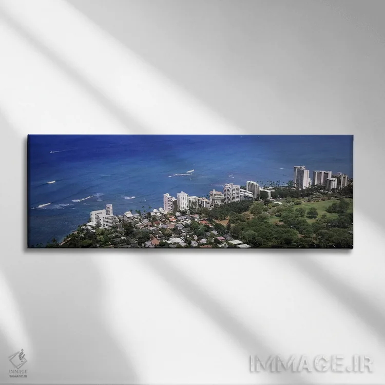 تابلو دکوراتیو Honolulu, Oahu, Honolulu County, Hawaii, USA 2010,نمای… اثر پانورامیک ایمجز - نمای روبهرو روی دیوار